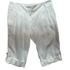 J.Crew Womens Chino City Fit Capri Pants Size 12 White Pleated Casual Summer